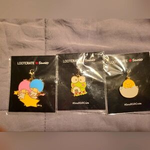 Sanrio Loot Crate 2017 Zipper Pull Charms Keroppi Twin Stars Gudetama NEW